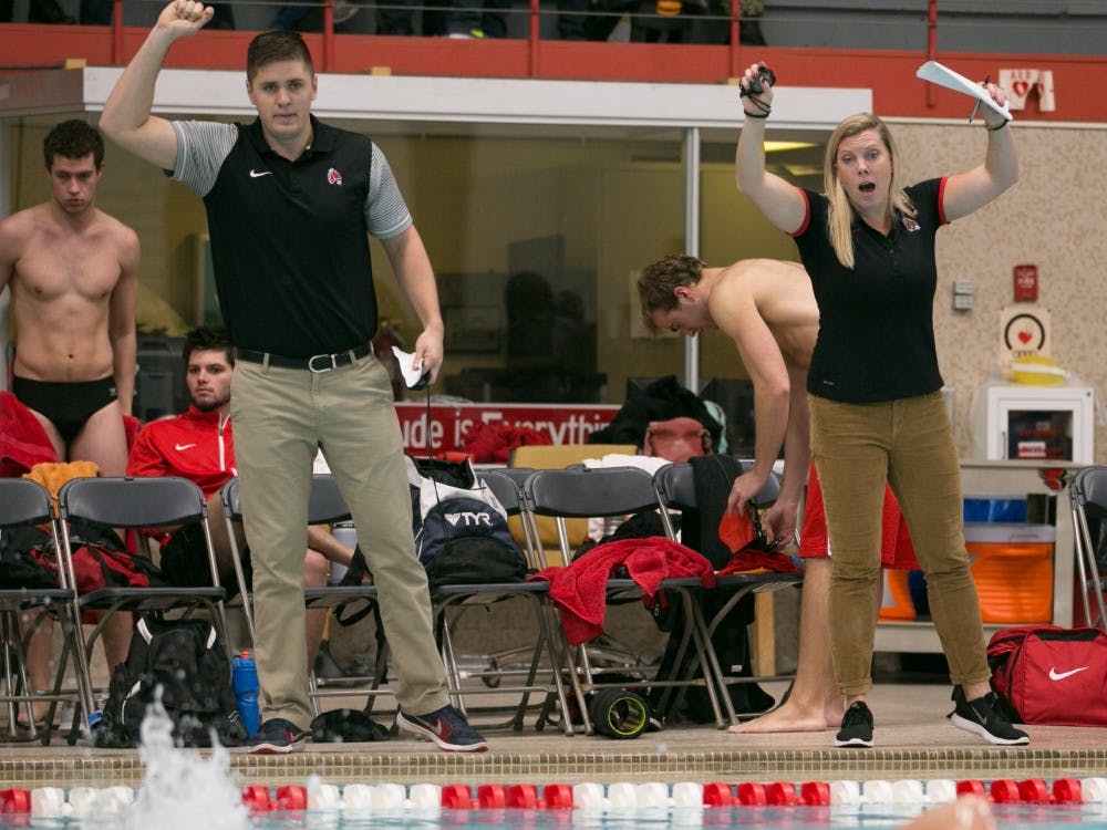 Ball State men's and women's swimming and diving competed against Grand Valley State on Nov. 18 in Lewellen Pool.&nbsp;