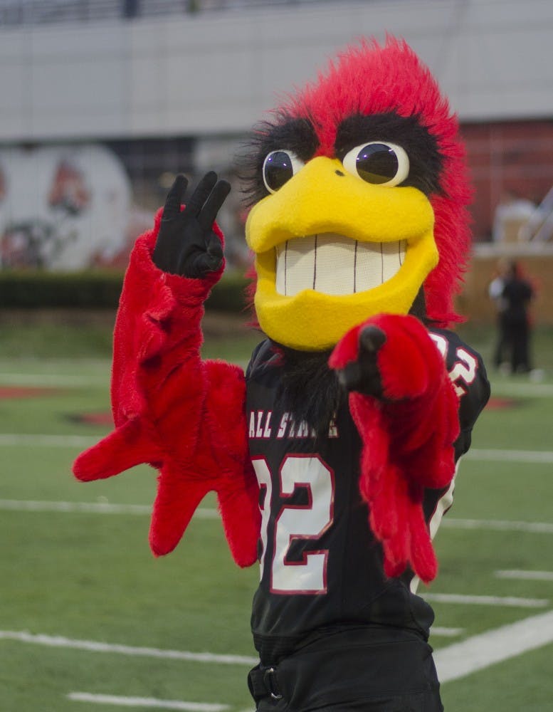 Charlie Cardinal poses for a photo during the game against Eastern Michigan on Nov. 22 at Scheumann Stadium. DN PHOTO BREANNA DAUGHERTY