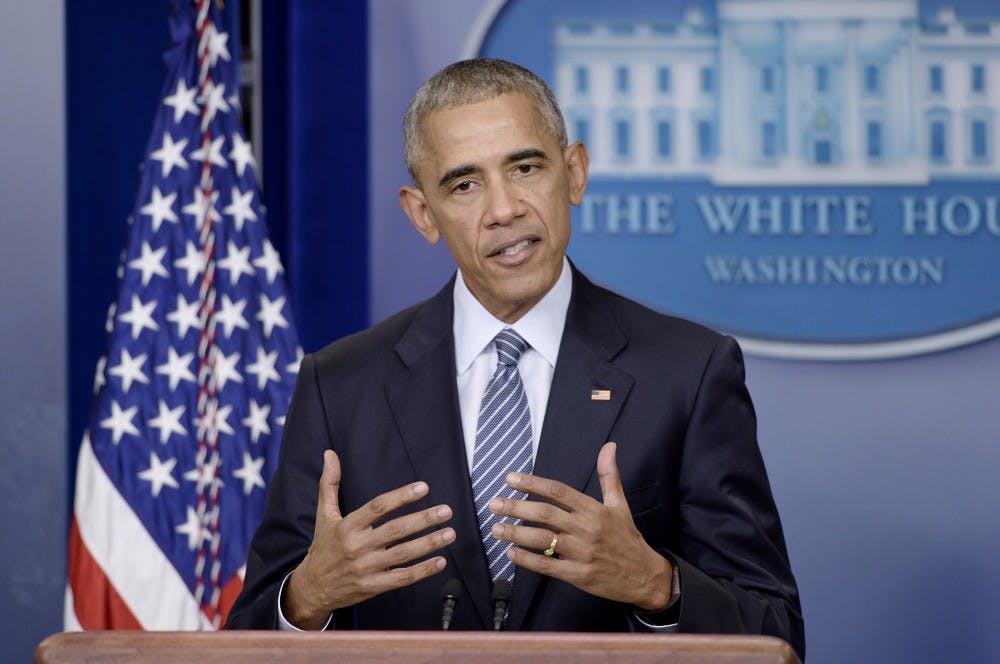 President Barack Obama answers questions from the press for the first time since the historic 2016 presidential election in the Press Briefing room of the White House on Nov. 14, 2016 in Washington, D.C. (Olivier Douliery/Abaca Press/NTS) 