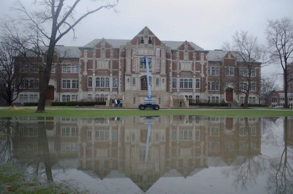 The Quad was flooded after heavy rain April 3. DN PHOTO BREANNA DAUGHERTY 