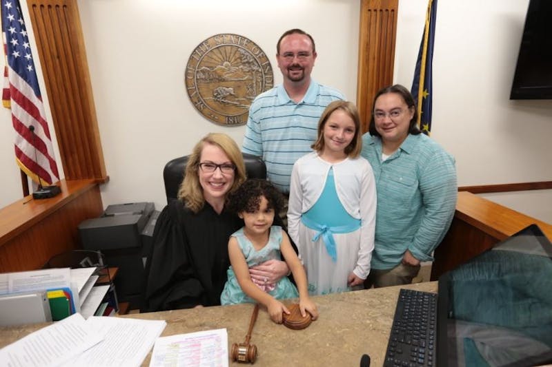 The Saylor Family on August 17, 2018 when Ella and Emma were adopted. 