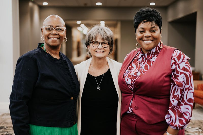 Watasha Barnes-Griffin, Julie Metzger and Dorica Young-Watson pose for a photo Nov. 13. The three women are some of the most prominent leaders in Muncie. Lexie Huys, Ball Bearings. 