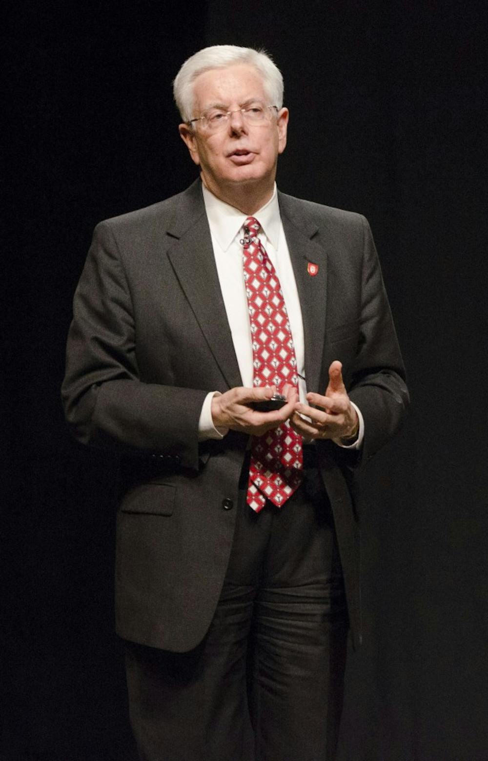 <p>In his State of the University address, President Paul F. Ferguson announced a “brand refresh” for Ball State. University deans are dropping the “Education Redefined“ slogan from their email signatures. <em>DN FILE PHOTO BREANNA DAUGHERTY</em></p>