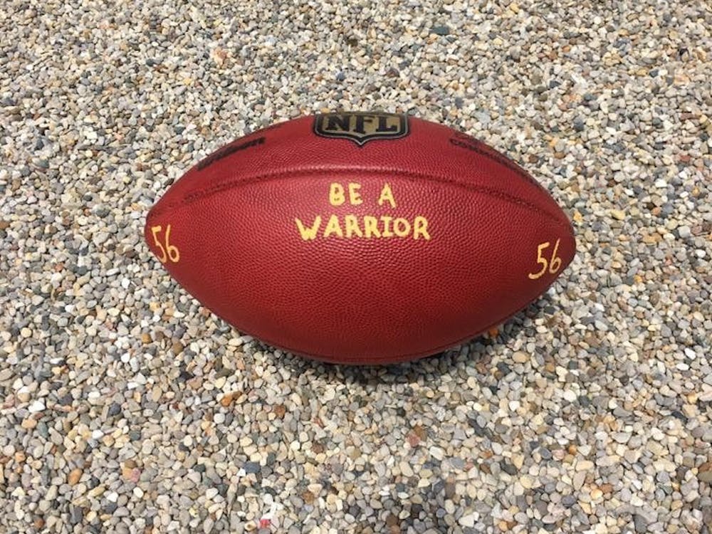  This football will be presented to Andy Cullum in memory of his brother Alex Cullum after the world’s longest field goal approach event. Alex Cullum died from electrocution from down power lines following a car accident. Benji Koontz, Photo Provided