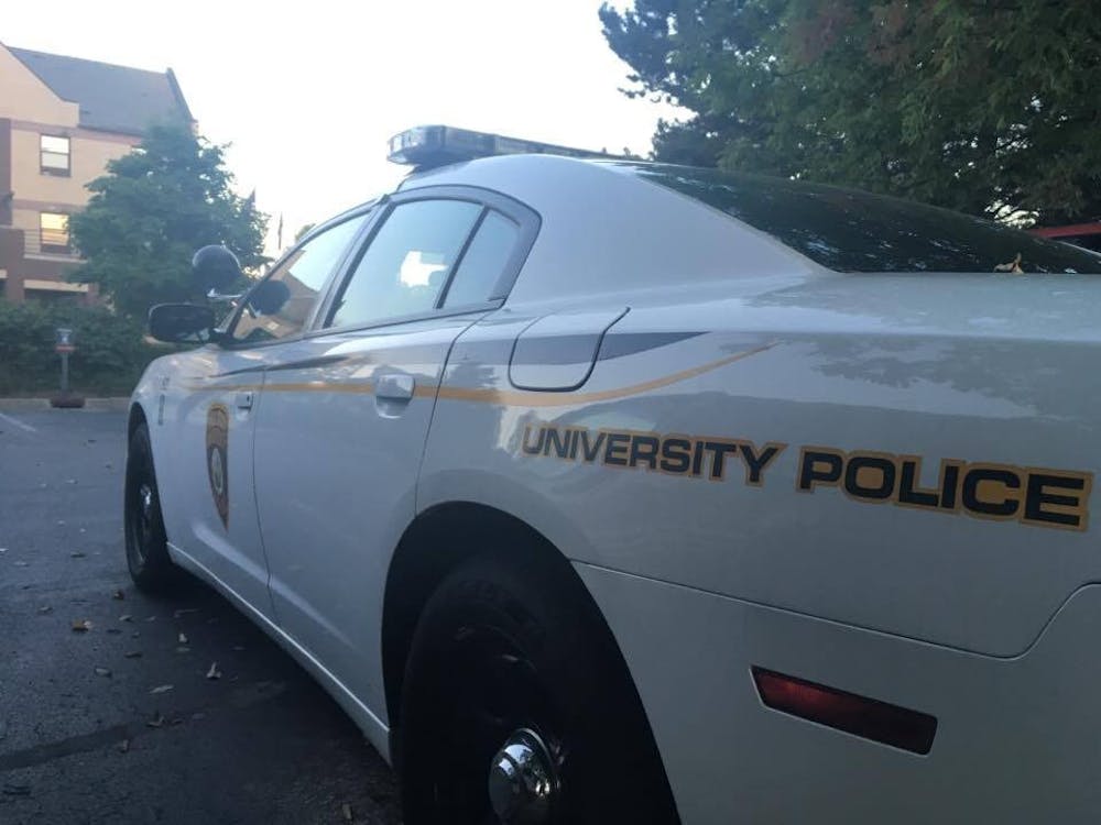 <p>A parked University Police Department squad car. <strong>DN File</strong></p>