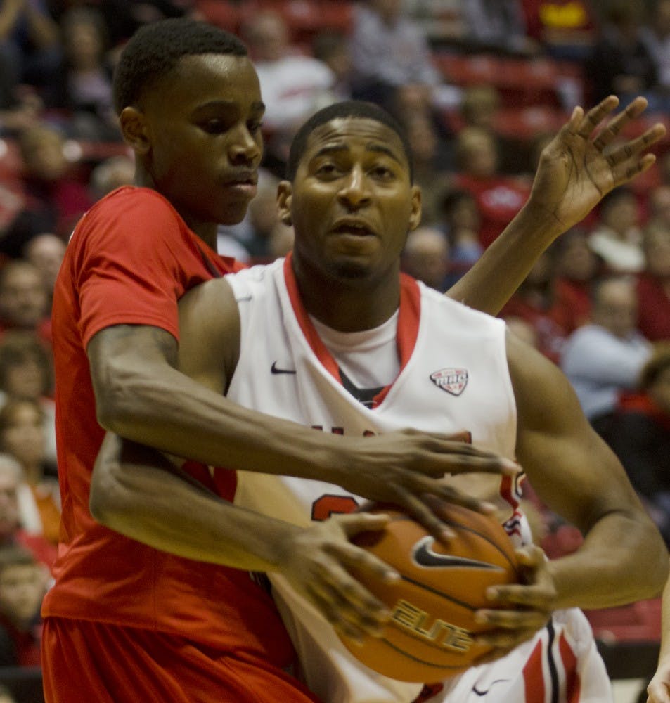 Ball State senior Jesse Berry is fouled on a drive against Southeast Missouri on Nov. 18 at Worthen Arena. DN PHOTO MARCEY BURTON