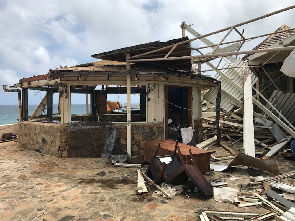 <p>This Sept. 14, 2017 photo provided by Guillermo Houwer on Saturday, Sept. 16, shows storm damage to the Biras Creek Resort in the aftermath of Hurricane Irma on Virgin Gorda in the British Virgin Islands. <strong>Guillermo Houwer, Associated Press&nbsp;</strong></p>