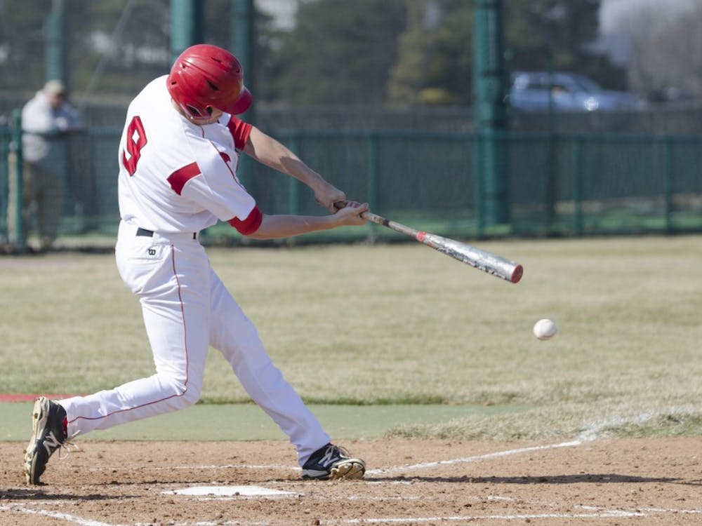 Sean Godfrey attempts to hit the ball against Bowling Green on March 21 at Ball Diamond. Godfrey has the potential to be picked in the 2014 First-Year Player Draft. DN FILE PHOTO BREANNA DAUGHERTY 