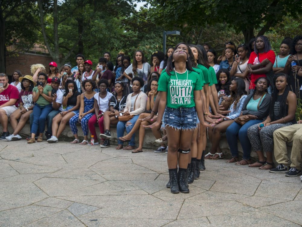 National Pan-Hellenic Council’s sororities and fraternities participated in their first event of the semester. Yard shows are a common event among NPHC around the country. PHOTO PROVIDED BY DARIUS NORWOOD / MIND OVER MATTER PR
