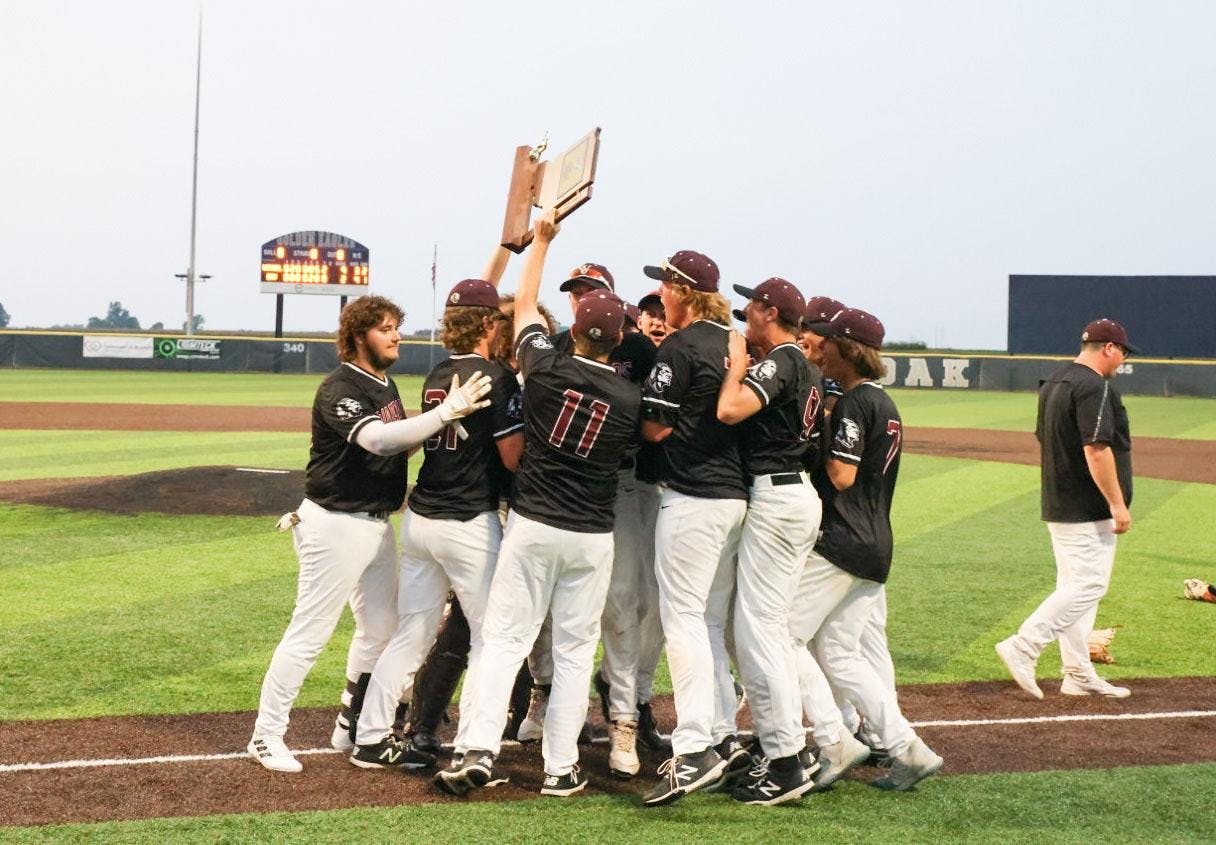 Wes-Del Warriors celebrate June 3 after winning the regional chmapionship at Oak Hill High School. Photo provided by Warriors head coach Daniel Hanson. 