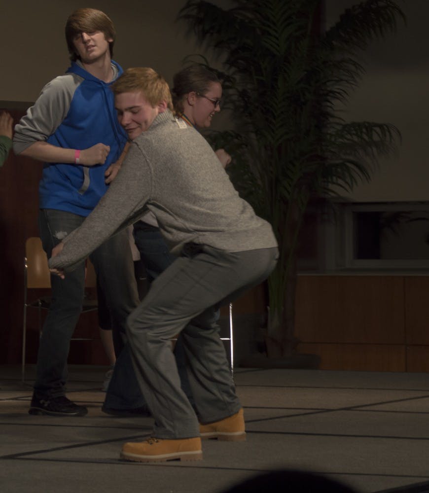 Frederick Winters performed a hypnosis show on Jan. 14 at the L. A. Pittenger Student Center. DN PHOTO TERENCE LIGHTNING