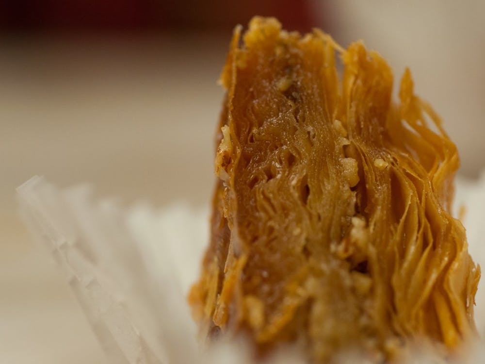 The food choice for Greece was Baklava. Water was give to guests throughout the Amazing Taste. DN PHOTO JASON CONERLY