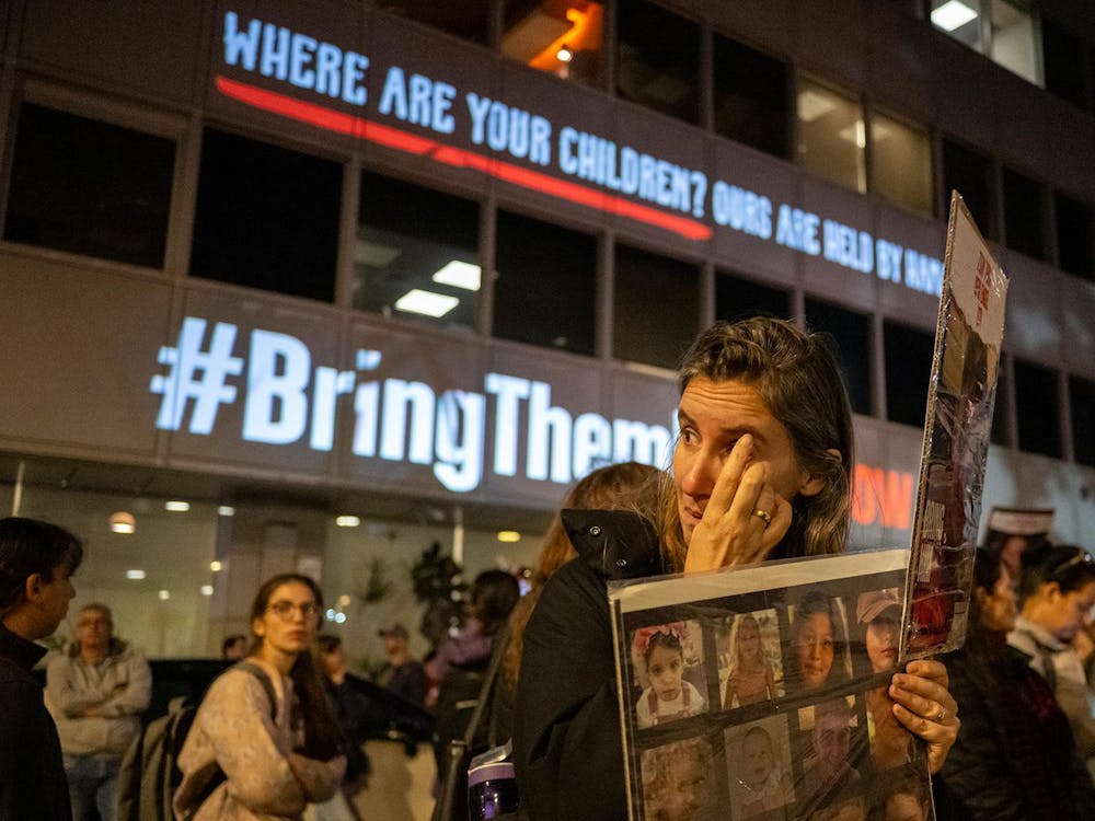 The parents and relatives of children kidnapped on Oct. 7, along with families of hostages and their supporters take part in a demonstration outside the UNICEF headquarters to protest their silence to 40 children held hostage in Gaza on World’s Children Day on Nov. 20, 2023, in Tel Aviv, Israel. Alexi J. Rosenfeld, Getty Images/Tribune Content Agency