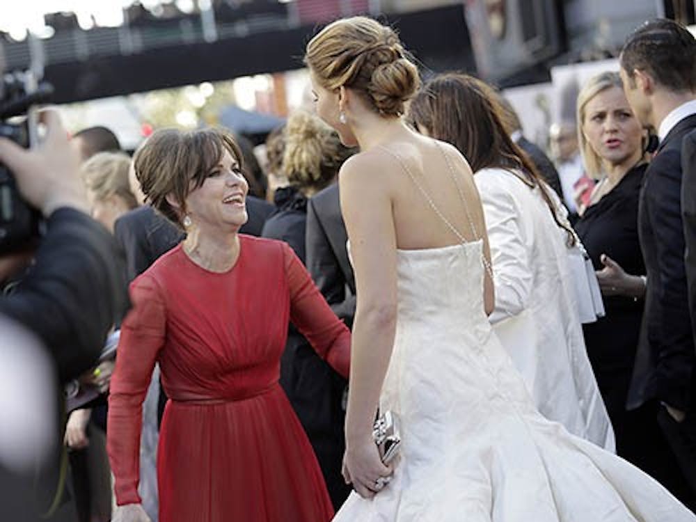 Sally Fields and Jennifer Lawrence arriving at the 85th annual Academy Awards at the Dolby Theatre at Hollywood & Highland Center in Los Angeles, Calif., Feb. 24, 2013. MCT PHOTO