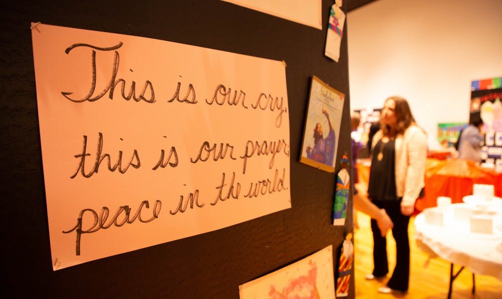 A haiku written for Kristie Houston's third grade Expanded Learning Program class is displayed during Celebrate Excellence May 16, 2019, at Minnetrista. The haikus written for Houston's class were either from or based on the book "Sadako and the Thousand Paper Cranes." Rohith Rao, DN