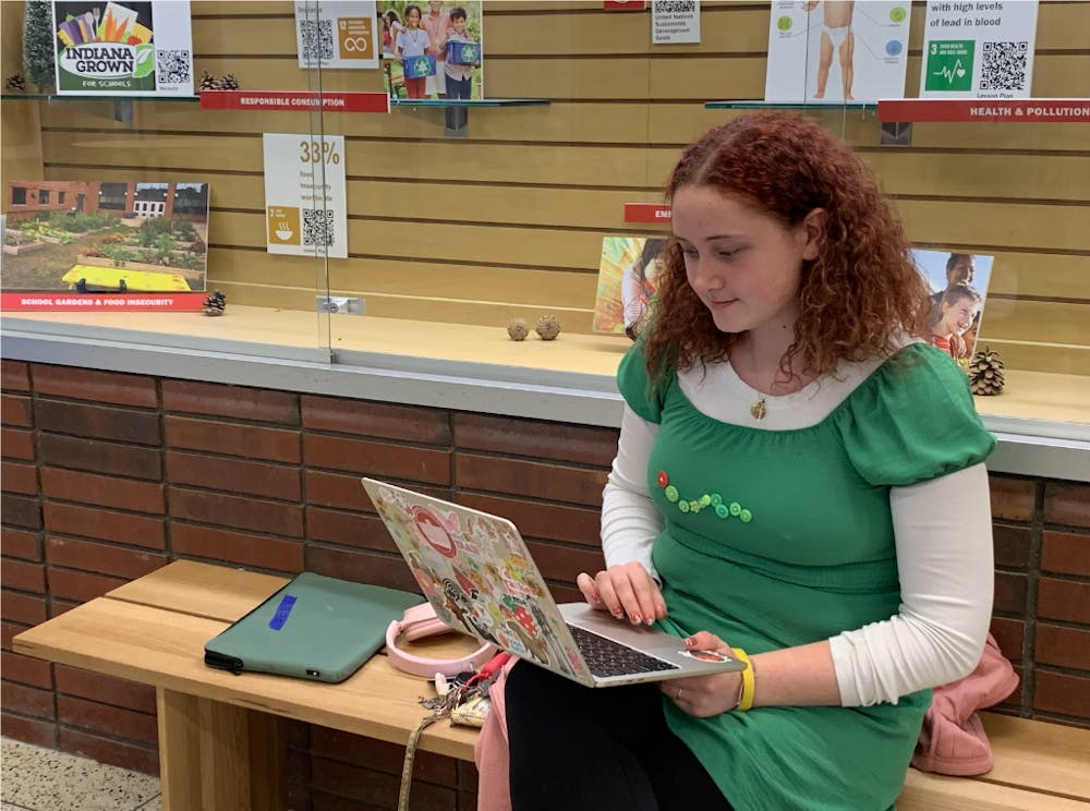 Libby Miller going through the proposal video and documents that include her research on emotional and social development within children.

Andie Zelaya, NewsLink Indiana