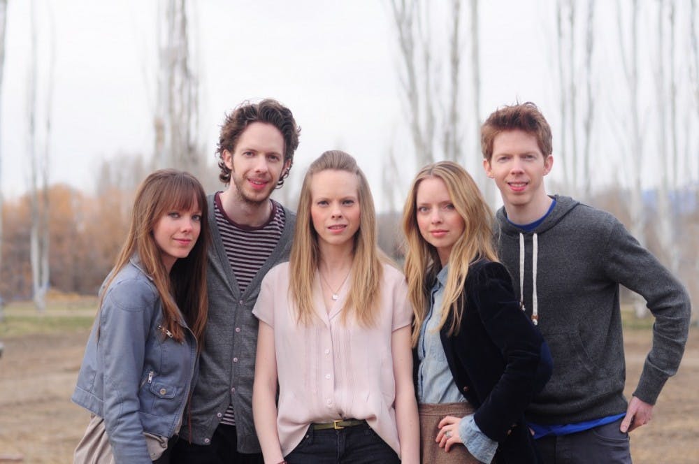 Members of the group "The 5 Browns" pose for album cover. The five are siblings who all studied at Juilliard and released their first album in 2005. "The 5 Browns," Photo provided.
