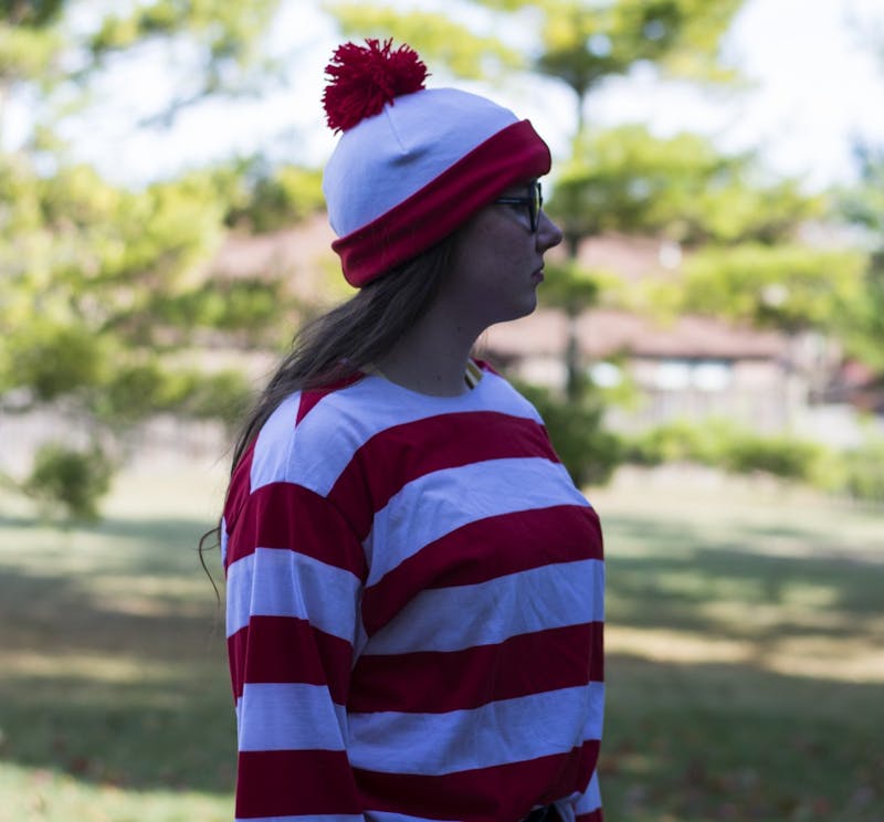 An easy Halloween costume is to dress like Where's Waldo. Throw on a red and white sweater, a beanie and some glasses and you're all set. DN PHOTO SAMANTHA BRAMMER