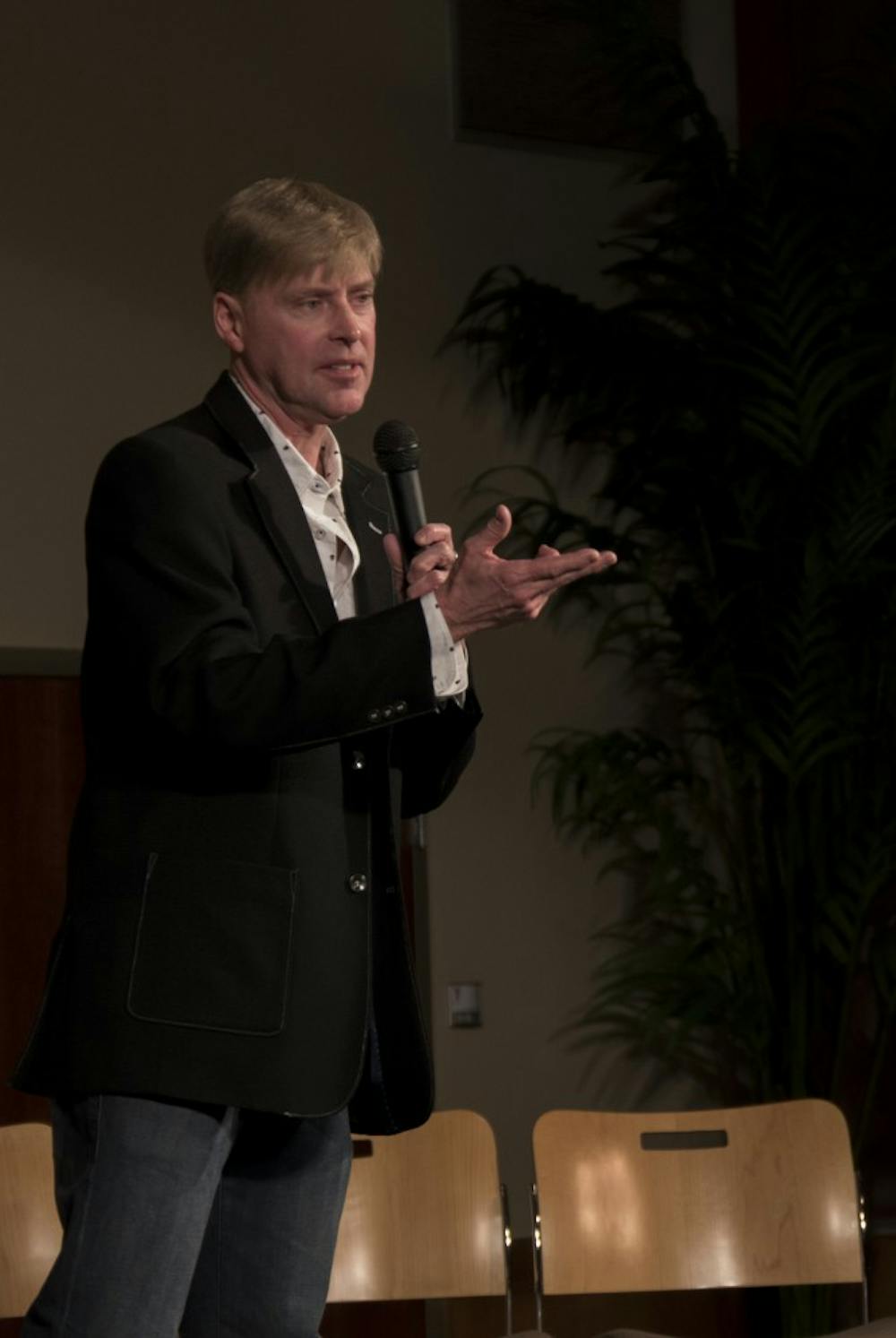 Frederick Winters performed a hypnosis show on Jan. 14 at the L. A. Pittenger Student Center. DN PHOTO TERENCE LIGHTNING