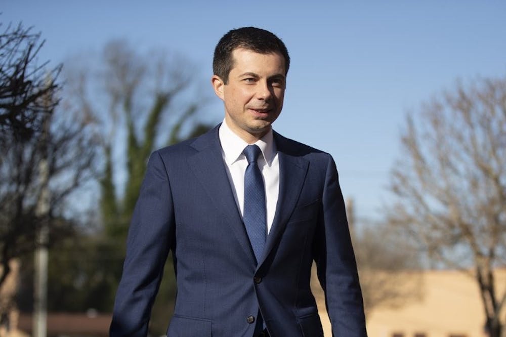 <p>Democratic presidential candidate and former South Bend, Ind. Mayor Pete Buttigieg walks to speaks with members of the media, Sunday, March 1, 2020, in Plains, Ga. <strong>(AP Photo/Matt Rourke)</strong></p>
