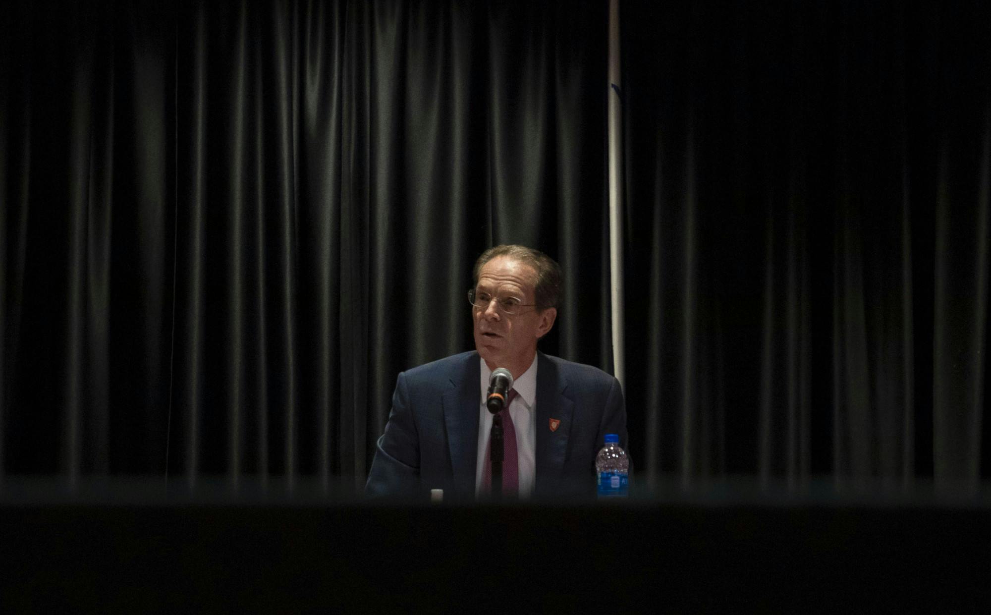 Ball State President Geoffrey Mearns proposes an extension to Beth Goetz’s contract at the Board of Trustees meeting July 1, 2021. Goetz&#x27;s contract was extended through June 2027. Lauren Clark, DN