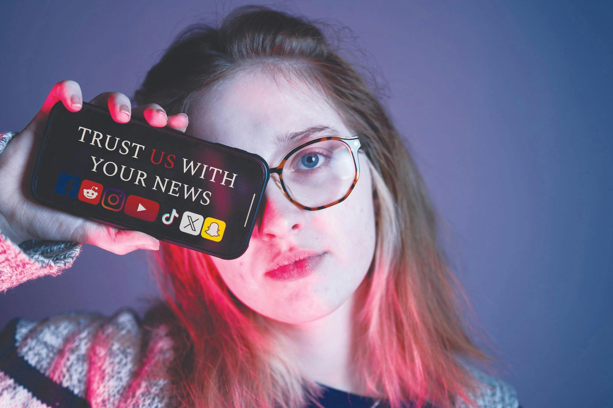 Ball State first-year public relations major Lou Harris poses for a photo Feb. 1 in the Art and Journalism Building. Ryan Fleek, DN