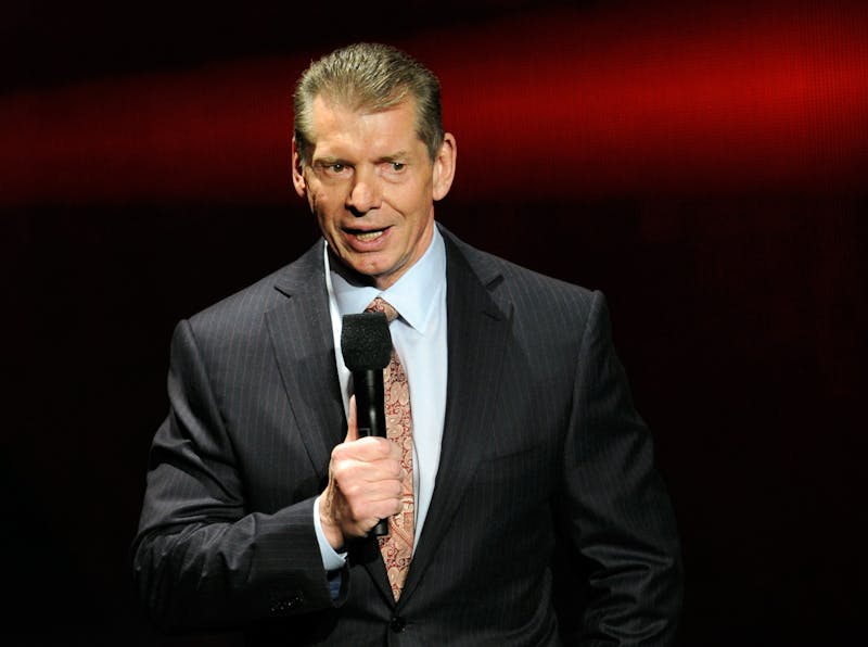 WWE Chairman and CEO Vince McMahon speaks at a news conference at Wynn Las Vegas on Jan. 8, 2014 in Las Vegas, Nevada. (Ethan Miller/Getty Images/TNS)