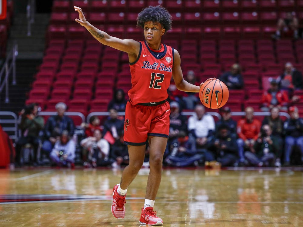 Junior Nyla Hampton yells for movement Jan. 21 against Toledo at Worthen Arena. Hampton achieved 1000 points during the first half. Andrew Berger. 