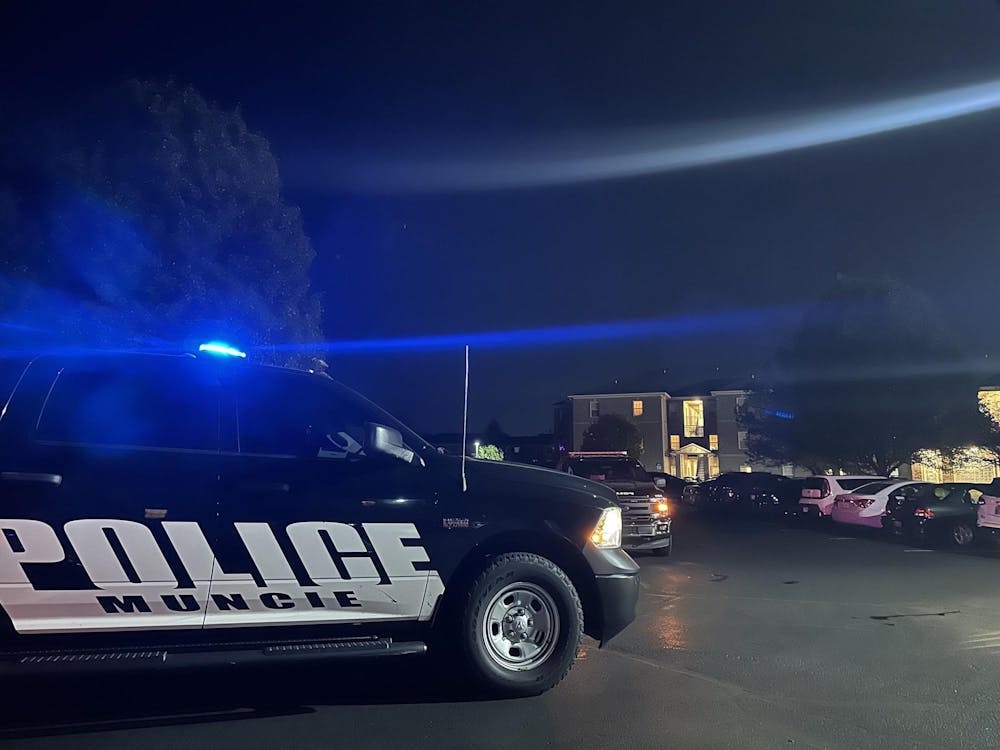 A Muncie Police Department vehicle parked outside The Haven Student Living Apartment Complex Oct. 30. Ella Howell, DN