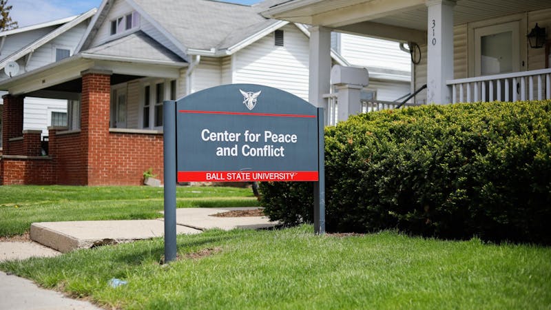 The Ball State Center for Peace and Conflict sits just off campus April 19. The center is dedicated to promoting peace-building and conflict resolution. Andrew Berger, DN 
