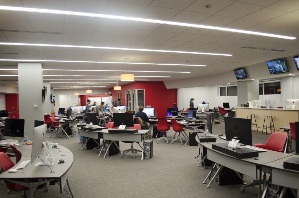 Ball State recently opened the Unified Media Lab on the second floor of the Arts and Journalism Building. Journalism and telecommuncation majors will be using the facility to produce student media. DN PHOTO BREANNA DAUGHERTY