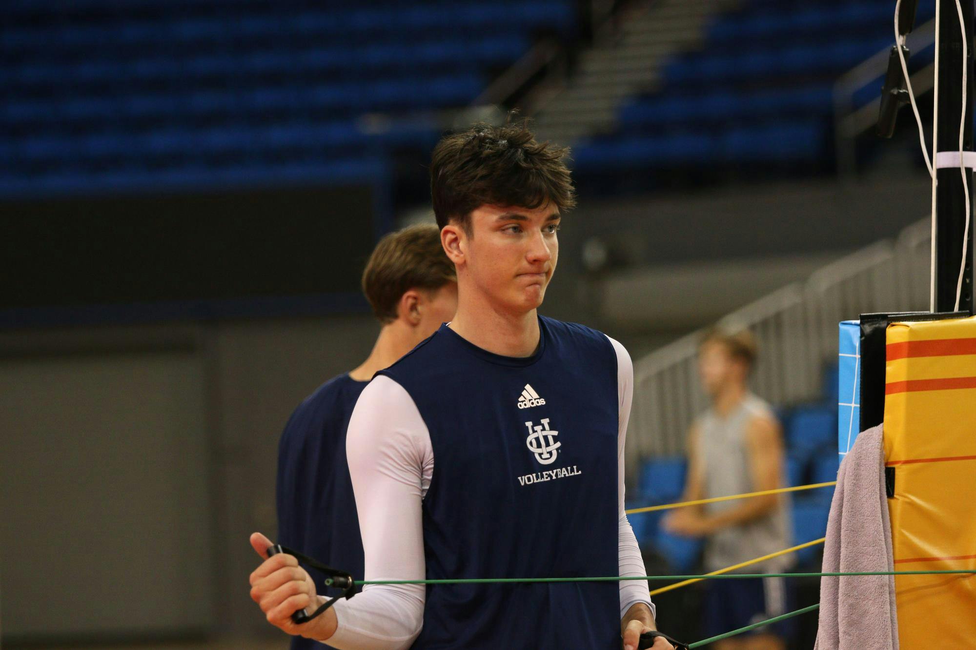 UC Irvine men's volleyball practices ahead of the NCAA Tournament Championship May 10 at Pauley Pavilion in Los Angeles. Kyle Stout, DN