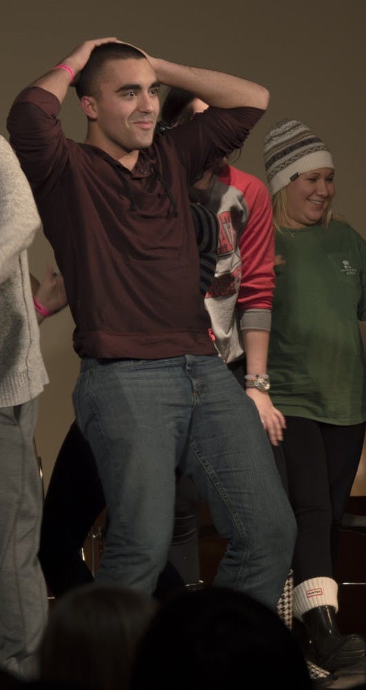 Frederick Winters performed a hypnosis show on Jan. 14 at the L. A. Pittenger Student Center. DN PHOTO TERENCE LIGHTNING