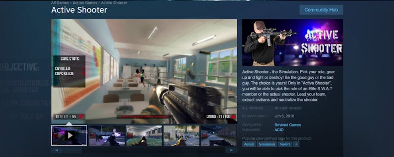 School shooting simulation 'Active Shooter' set to release June 6 on Steam