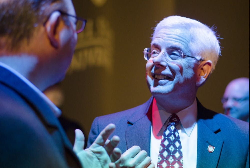 Ferguson after his State of the University address in February 2015.&nbsp;DN FILE PHOTO BREANNA&nbsp;DAUGHERTY