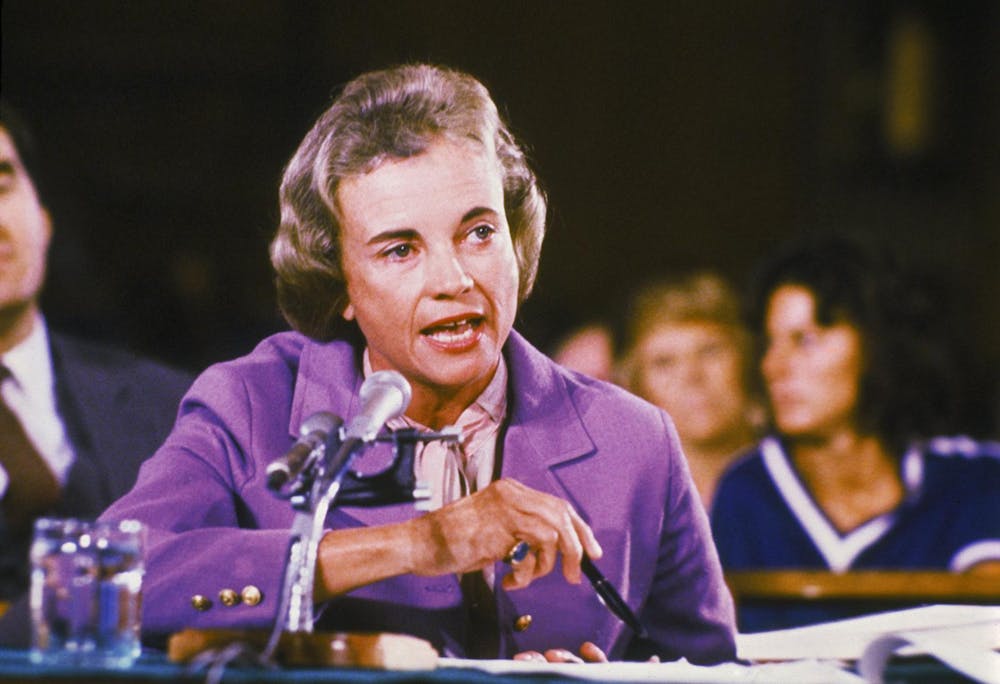 American lawyer Sandra Day O'Connor testifying at a judicial hearing, September 1981. O'Connor was appointed  Associate Justice of the United States Supreme Court the previous July and was the first woman to hold the position. Keystone/Hulton Archive/Getty Images, photo courtesy
