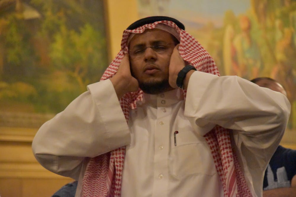 The Saudi Student Club held Eid al-Adha celebration on Monday at Cornerstone Center for the Arts that featured prayers, a magician, games and food. Patrick Calvert // DN&nbsp;