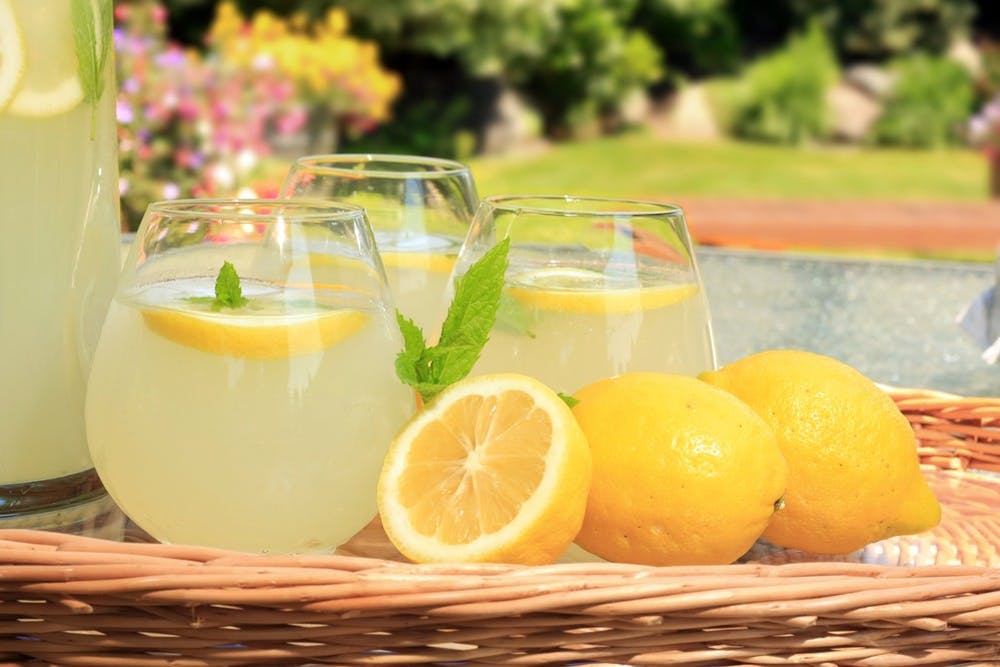 Freshly squeezed lemonade. 