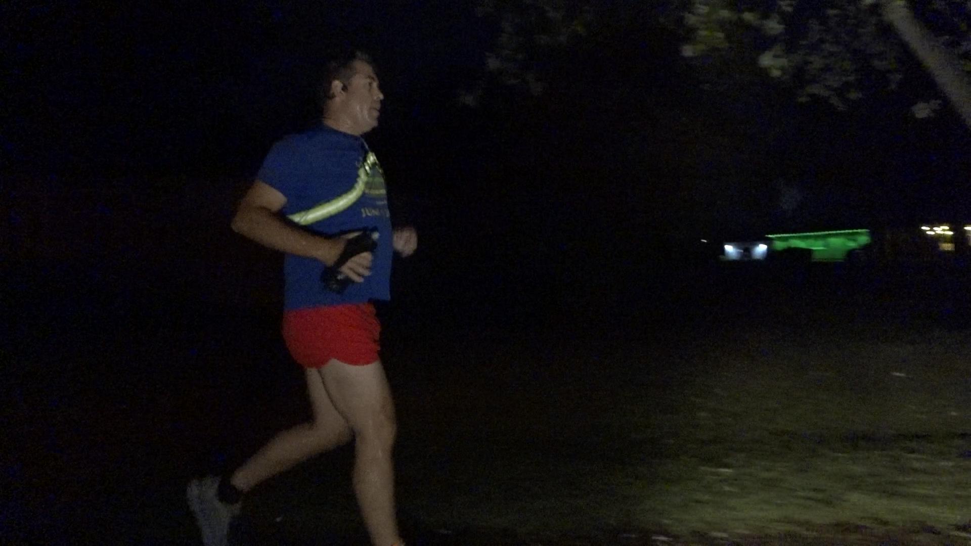 Justin Sorensen running across a Muncie neighborhood on September 24th.

Daniel Huber, NewsLink Indiana