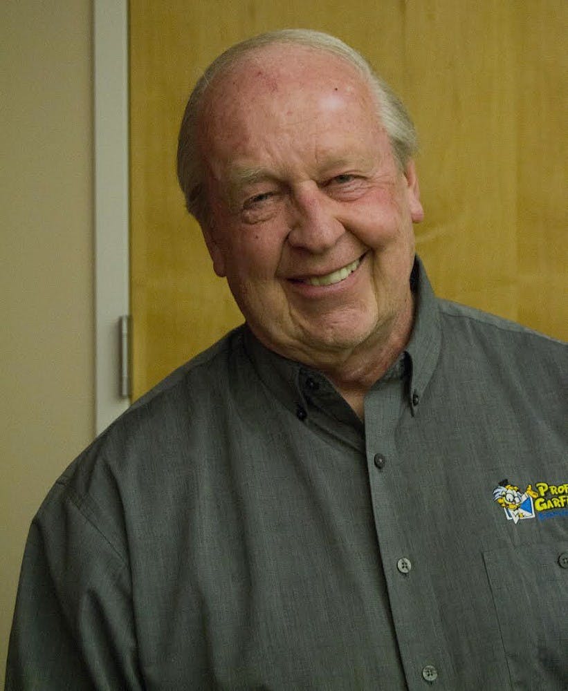 Ball State alum and creator of "Garfield," Jim Davis, will be hosting guest lectures and appearing in other classrooms before he begins teaching his own class on campus.&nbsp;CURTIS SILVEY // DN File&nbsp;