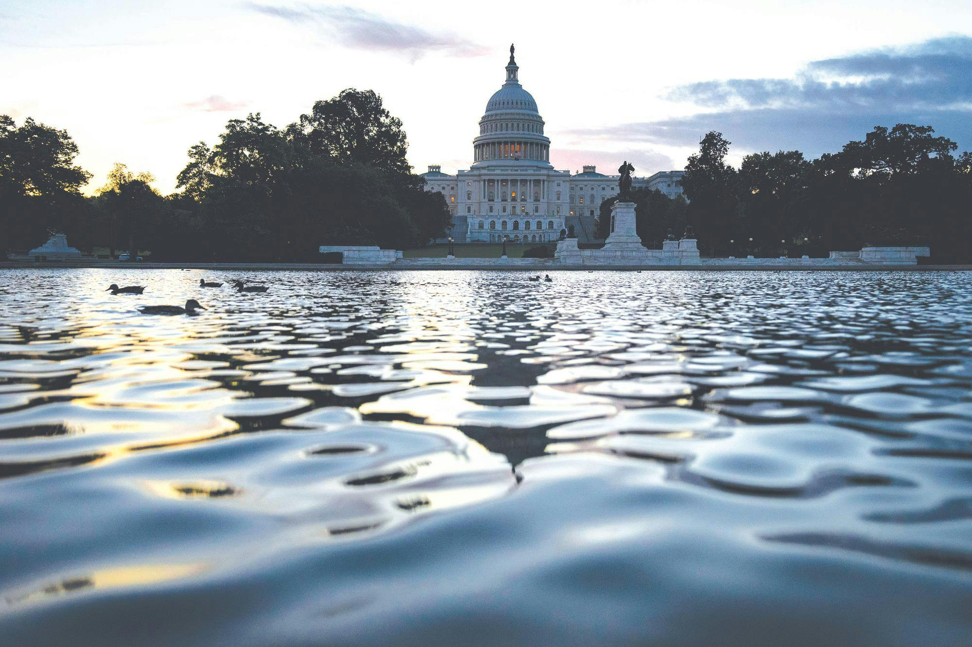 The U.S. Capitol at dawn on Oct. 1, 2025, in Washington, DC. Congress could not agree on the a budget to fund government at midnight, causing the first shutdown since 2018. (Al Drago/Getty Images/TNS)