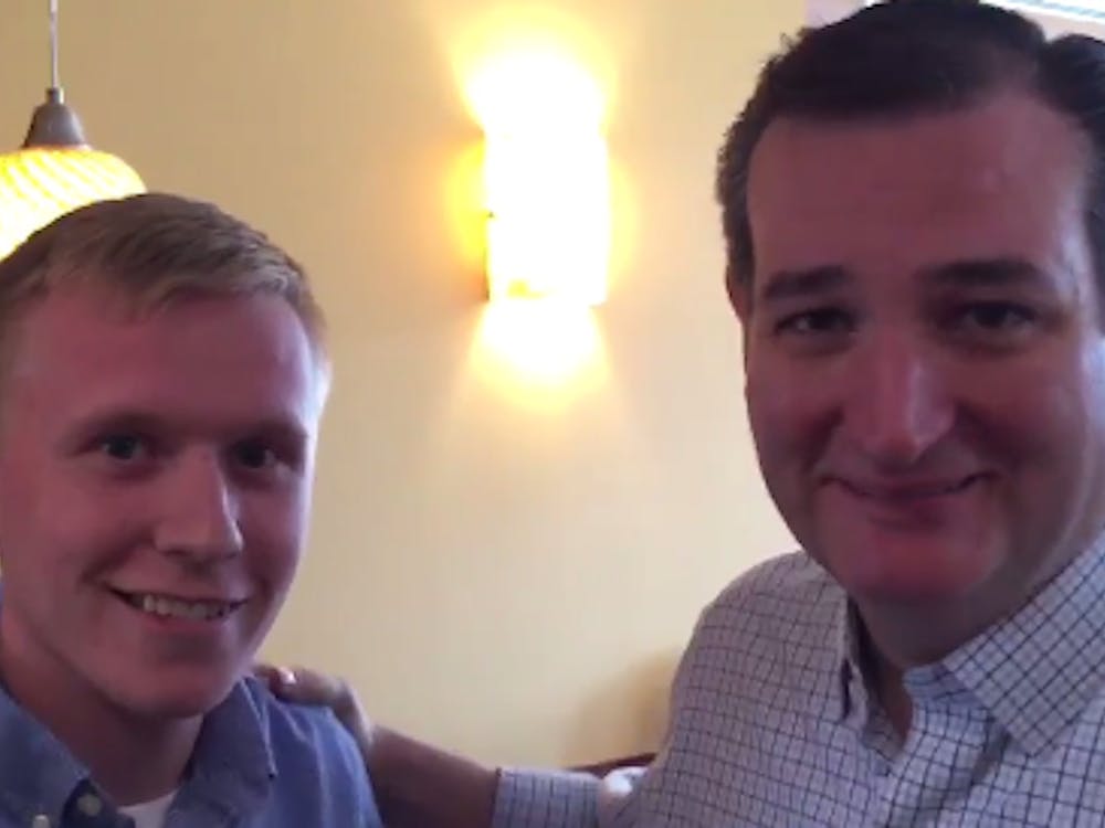 Senior accounting major Derek Hugo met Ted Cruz and asked him to record a special video for graduating seniors at Ball State. PHOTO COURTESY OF DEREK HUGO