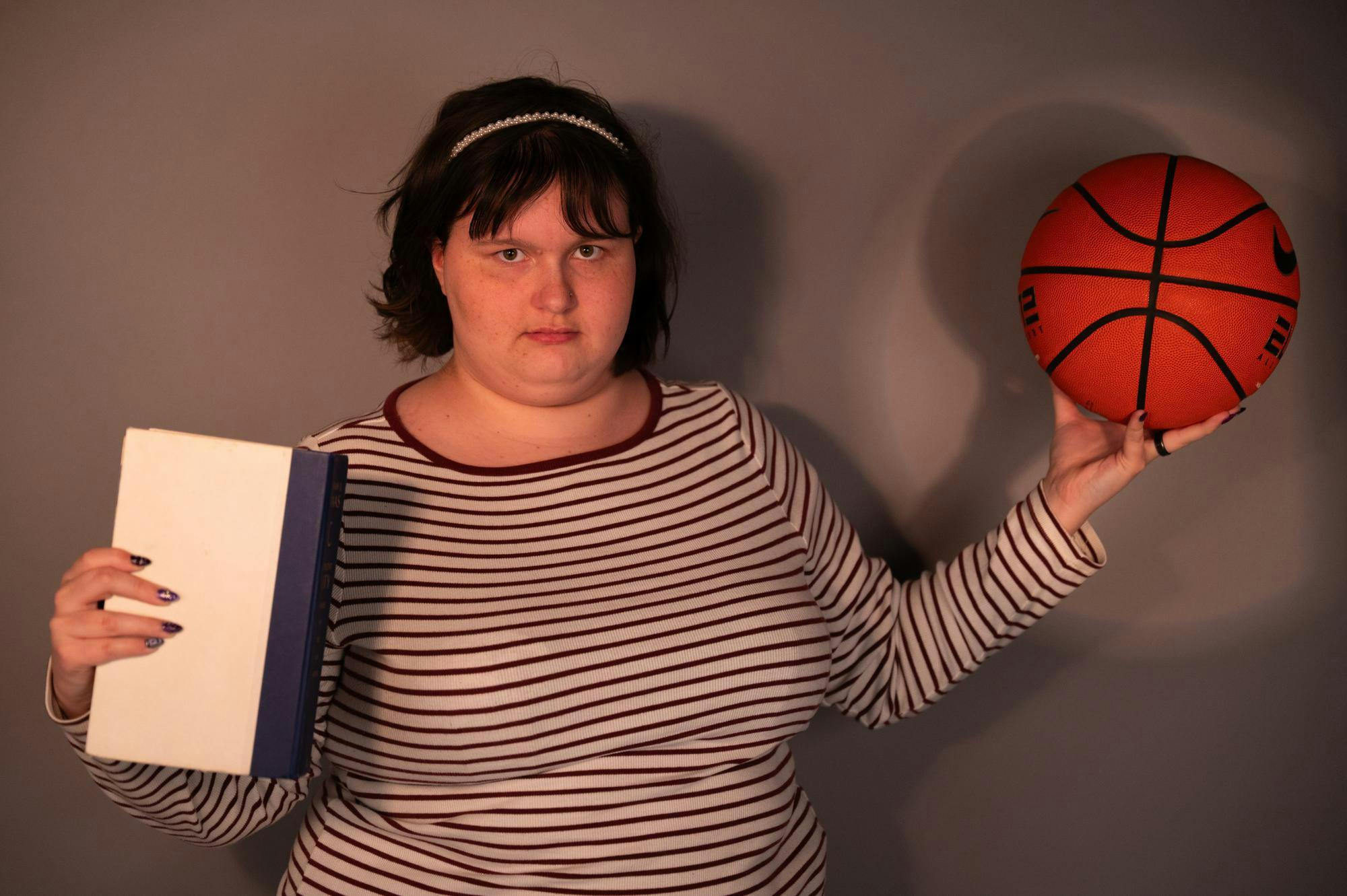 Ball State first-year Ella Humbert poses for a photo March 24 in the Art and Journalism Building. Kadin Bright, DN