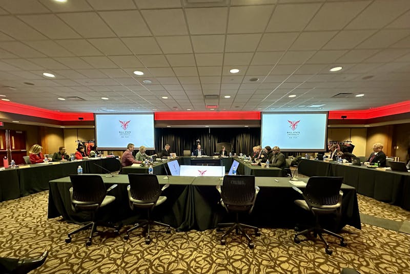 The Ball State Board of Trustees in between committee meetings Dec. 15 at the Student Center. The board will meet again Jan. 24, 2024. Daniel Kehn, DN