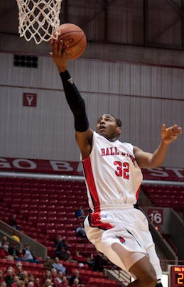 DN FILE PHOTO DYLAN BUELL Sophomore Jesse Berry leaps toward the basket for a lay up. Berry was selected as the preseason all MAC for the 2012-2013 season. 