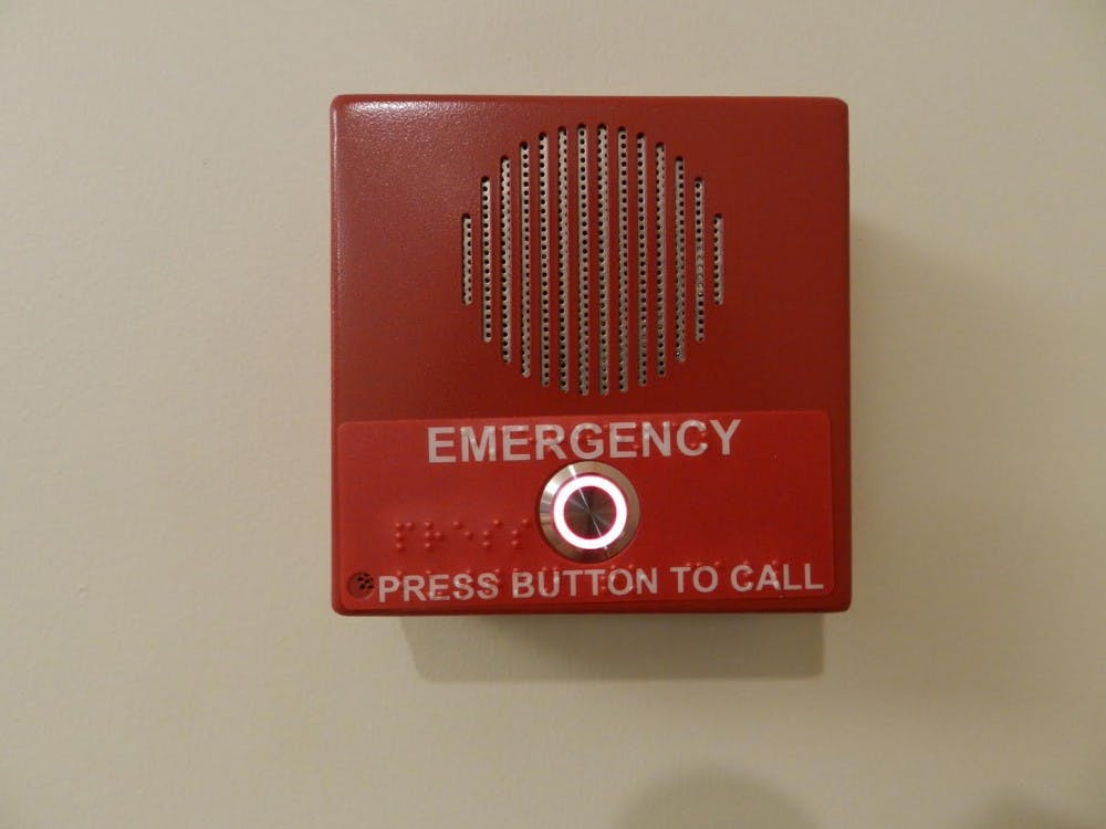 Last semester, Ball State added red emergency boxes to classrooms throughout the campus. Now the University Police Department can now send a vocal announcement through the boxes during an emergency. DN FILE PHOTO BREANNA DAUGHERTY