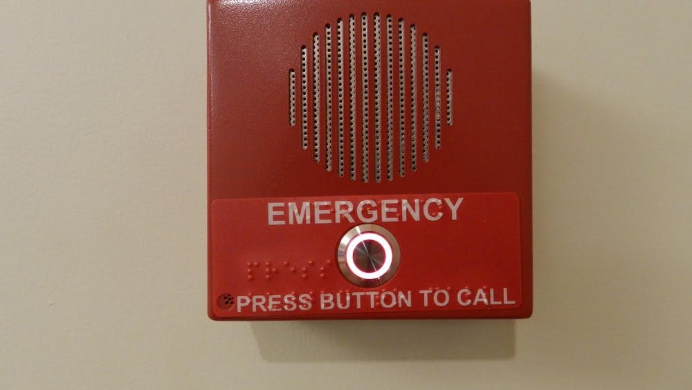 Last semester, Ball State added red emergency boxes to classrooms throughout the campus. Now the University Police Department can now send a vocal announcement through the boxes during an emergency. DN FILE PHOTO BREANNA DAUGHERTY