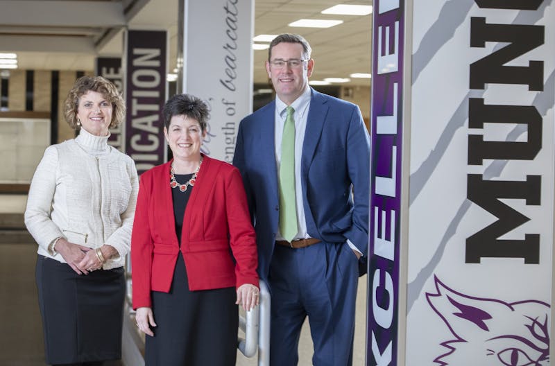 (From left to right) Lee Ann Kwiatkowski, director of public education and CEO of Muncie Community Schools, Kelly Shrock, president of The Community Foundation of Muncie &amp; Delaware County, and Jud Fisher, president &amp; COO of Ball Brothers Foundation, pose for a photo. The foundation announced two endowments totaling $150,000 for the MCS director and CEO. Liz Gardner, Photo Provided