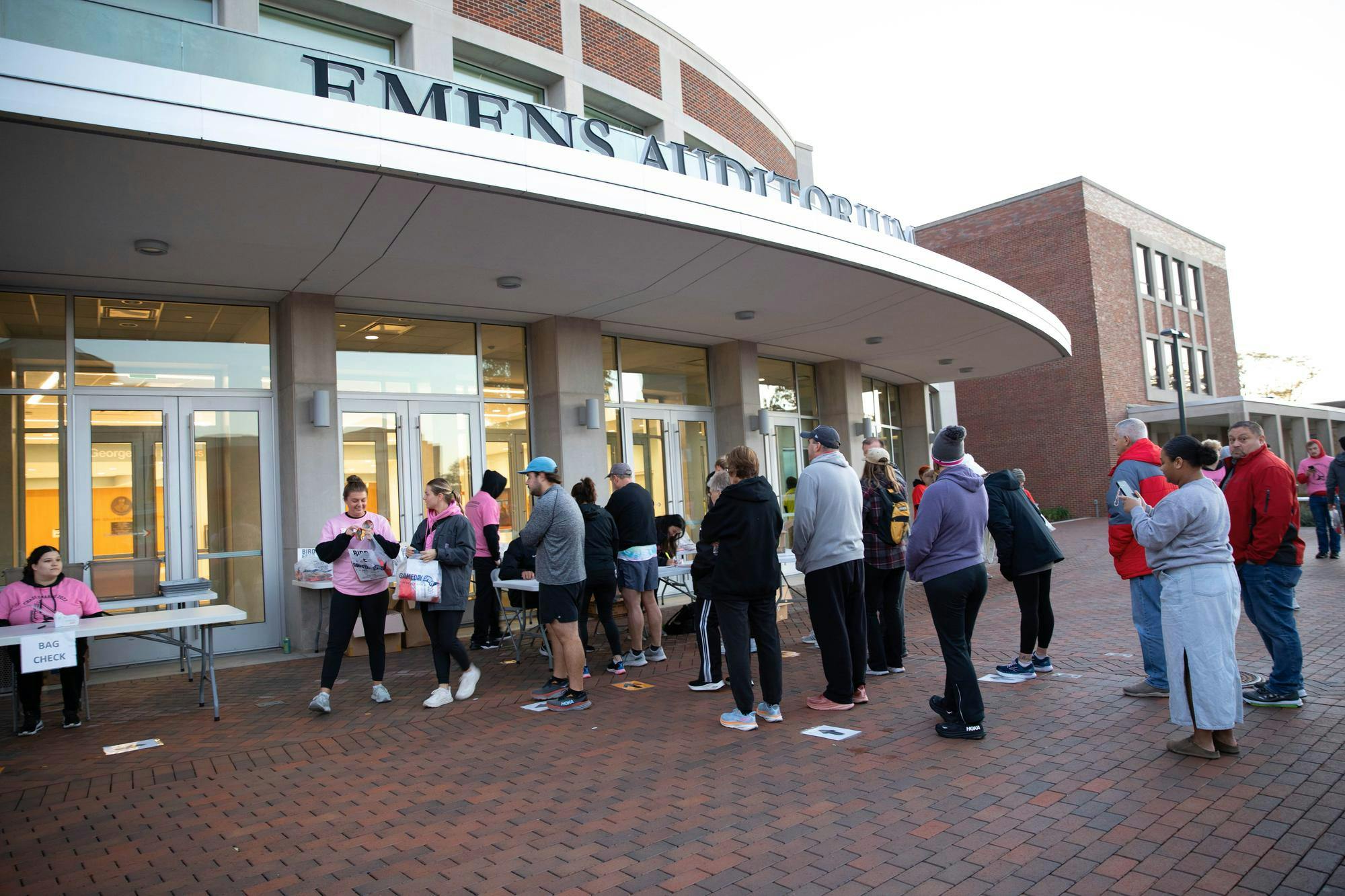 Participants wait in line to register for the 23rd annual Chase Charlie Race. The race is organized by the Ball State undergraduate sports administration. Isabella Fuller, DN