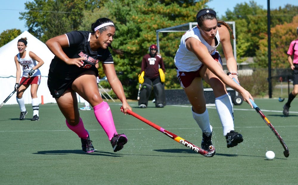 Junior Mikayla Mooney contends for the ball during the Oct. 11 game against Bellarmine at Briner Sports Complex.